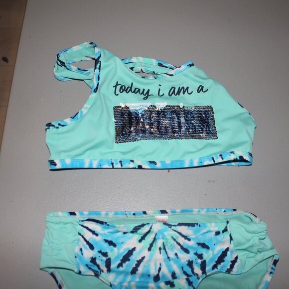 Multi Color 2 Pcs Justice Bikini Swimsuit Size 14 - Picture 3 of 12